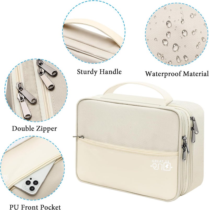 CILLA Electronic Organizer Travel Case, Travel Cord Organizer Case Portable Waterproof Cable Organizer Bag for Charger, Cord, USB, Power Bank, Earphone - Image 3